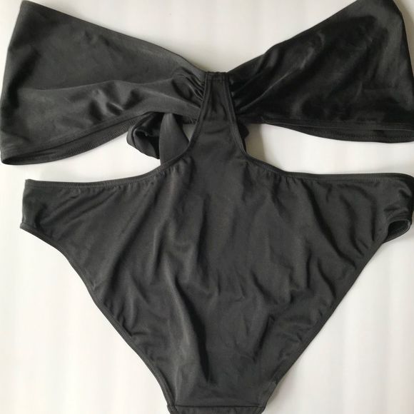 ASOS Sexy Tie Front Thong Bandage One Piece Bikini - Picture 3 of 3